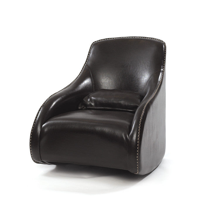 Dark Brown Contemporary Style Leather Chair