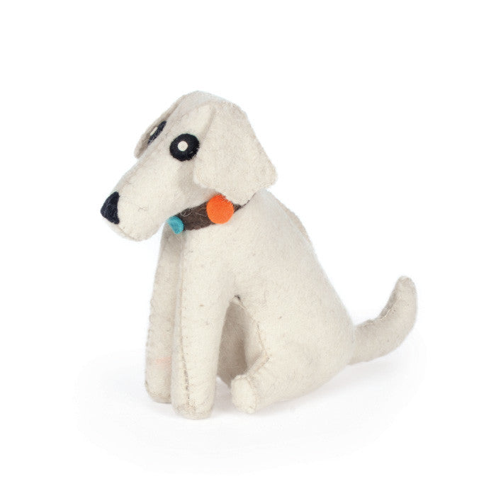 White Dog Felt Doorstop