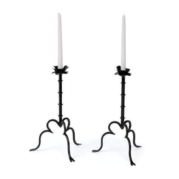 Pair Of Rose On A Vine Candlesticks