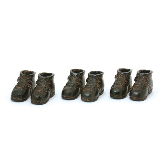 Set of Six Bronze Boys Shoes