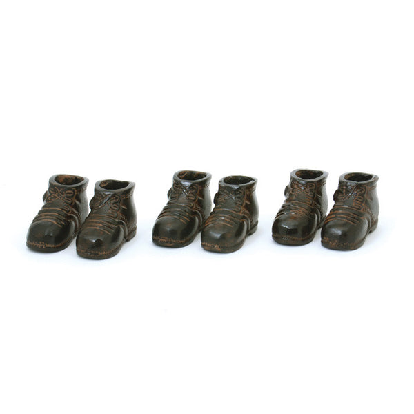 Set of Six Bronze Boys Shoes