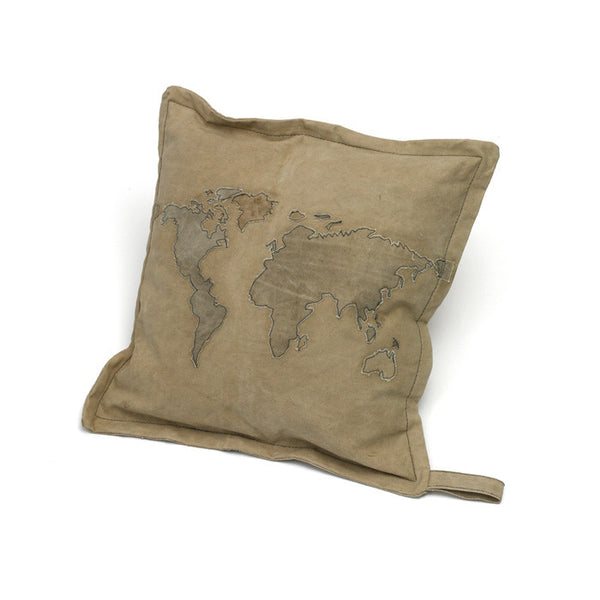 World Map Pillow