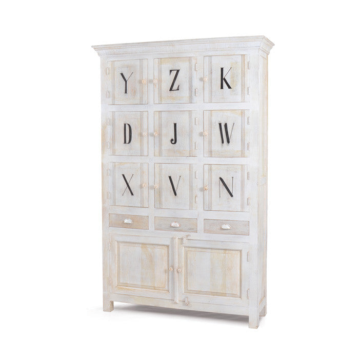 White Alphabet Cabinet