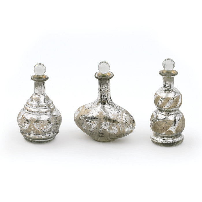 Set of Three Mercury Decanters