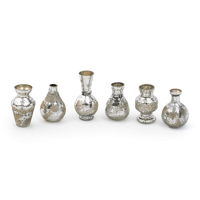 Set Of Six Mercury Mini Bud Vases