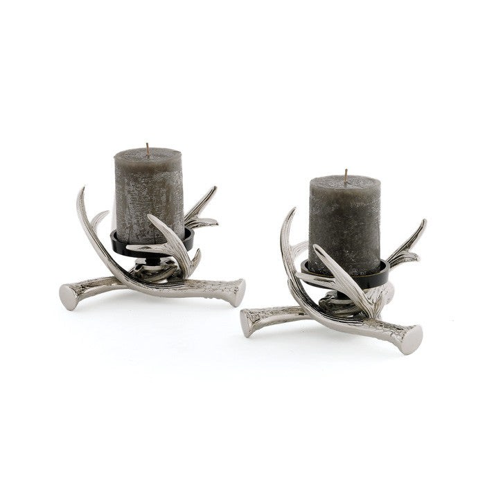 Pair Of Antler Pillar Holders