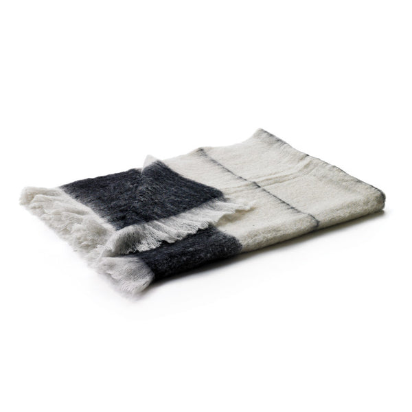 Black & Pearl Mohair Throw