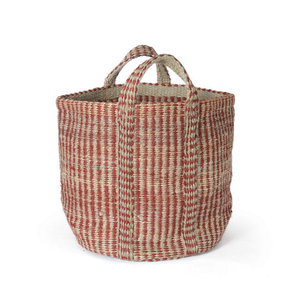 Red And Natural Hemp Basket