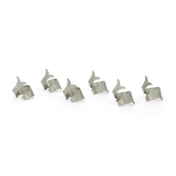 Set of Six Sunfish Napkin Rings