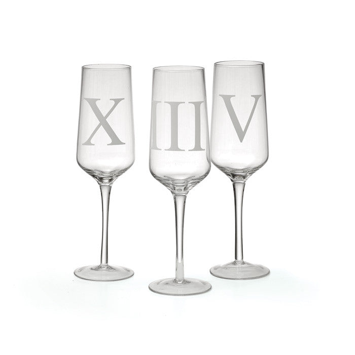 Set Of 12 Upton Champagne Flutes