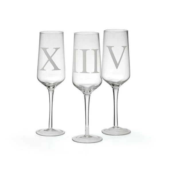 Set Of 12 Upton Champagne Flutes