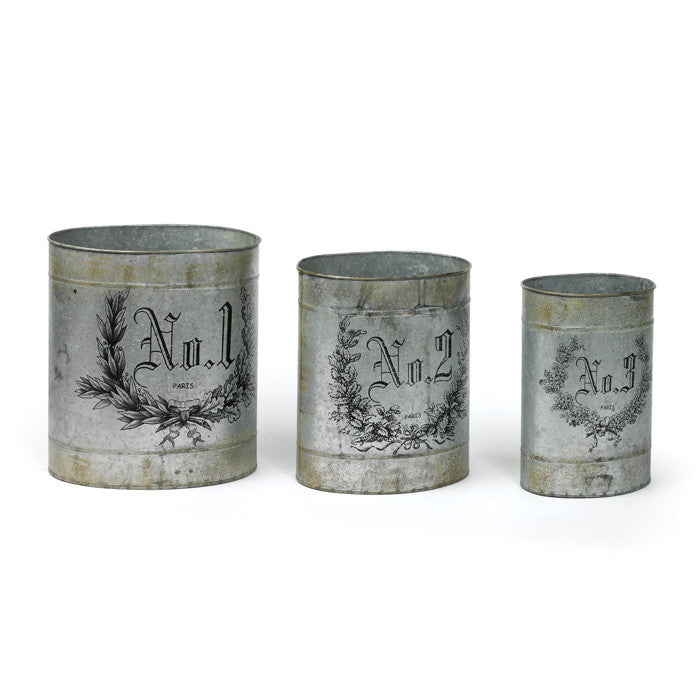 Set of Three French Numbered Tins